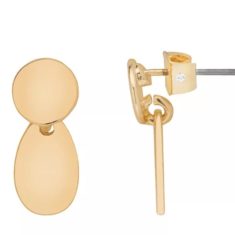 LC Lauren Conrad Gold Tone Small Drop Earrings
